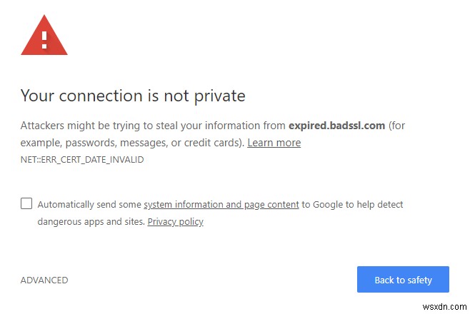 NET::ERR_CERT_DATE_INVALID को Chrome पर कैसे ठीक करें?