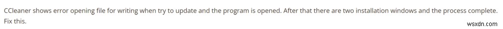 Windows 11 पर CCleaner लिखने के लिए फ़ाइल खोलने में त्रुटि