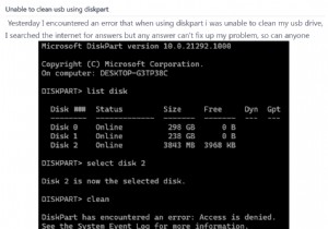 डिस्कपार्ट क्लीन पीसी पर लोड नहीं होगा?