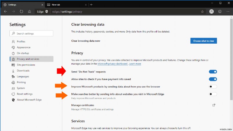 बढ़ी हुई ब्राउज़िंग गोपनीयता के लिए Microsoft Edge Insider को कैसे कॉन्फ़िगर करें