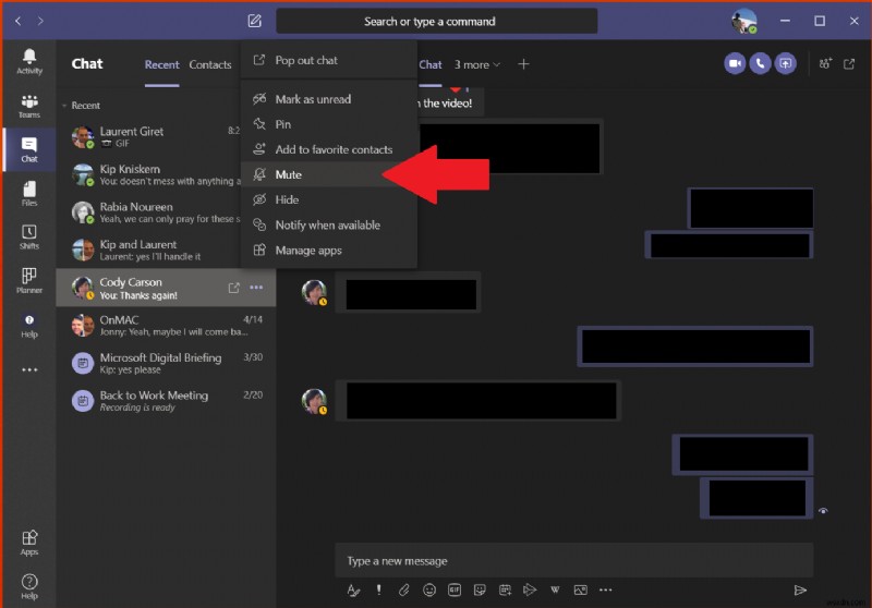 Microsoft Teams में चैट कैसे हटाएं