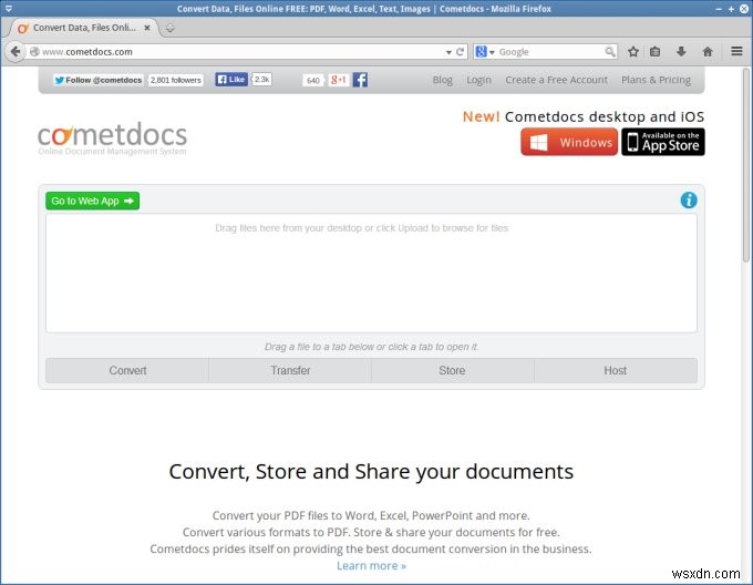 Cometdocs - परिवर्तित फ़ाइलों की वर्षा मुझ पर होने दें