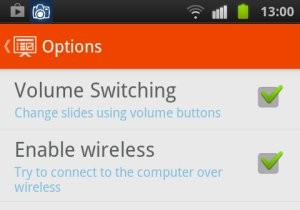 लिब्रे ऑफिस इंप्रेस Android के माध्यम से रिमोट कंट्रोल