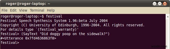 Festival - Speech Synthesis System - ट्यूटोरियल