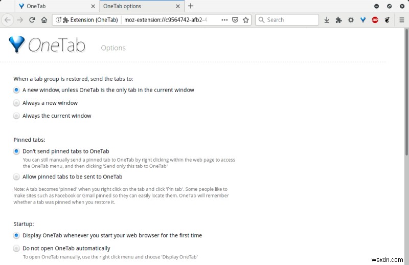 Firefox OneTab - उन सभी पर शासन करने के लिए एक टैब