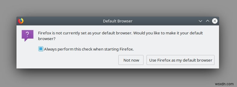 फ़ायरफ़ॉक्स डिफ़ॉल्ट ब्राउज़र बनने से इंकार करता है (प्लाज्मा, नियॉन)