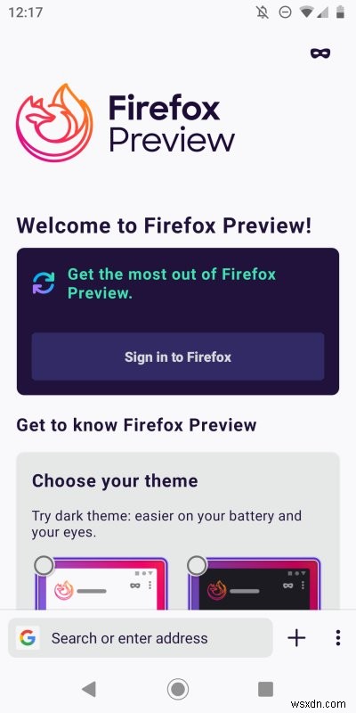 Android के लिए Firefox पूर्वावलोकन - दिलचस्प