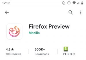 Android के लिए Firefox पूर्वावलोकन - दिलचस्प