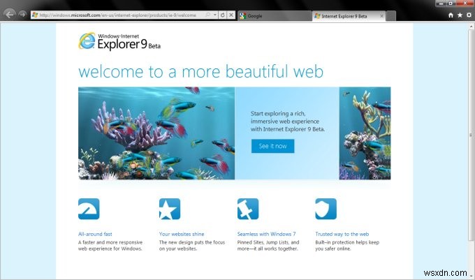Internet Explorer 9 बीटा पूर्वावलोकन - अच्छा काम Microsoft