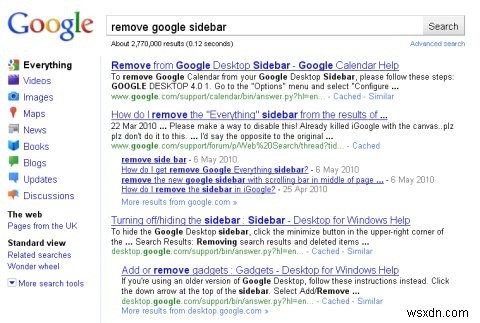 Google सर्च में नया साइडबार कैसे हटाएं