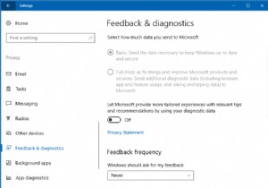 Windows 10 टेलीमेट्री - ओपन अप, तिल