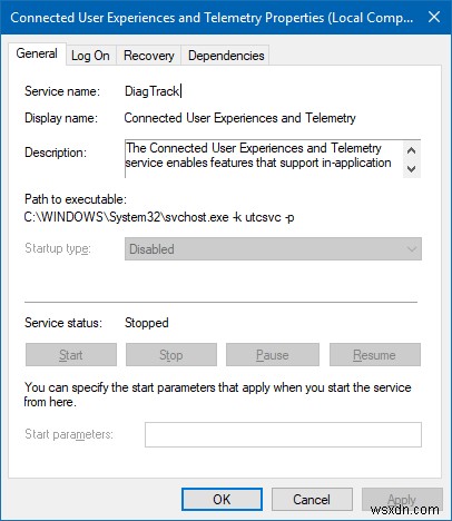 Windows 10 टेलीमेट्री - ओपन अप, तिल