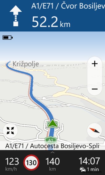 Windows फ़ोन नेविगेशन - सड़क परीक्षण