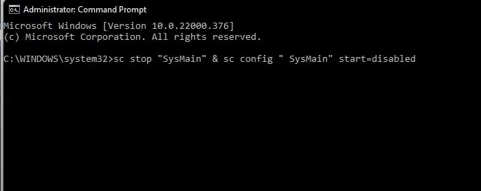 [हल] विंडोज 11 में सर्विस होस्ट SysMain हाई डिस्क उपयोग