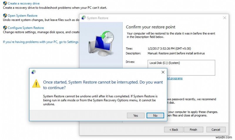 Windows 10 में सिस्टम रिस्टोर पॉइंट को कैसे इनेबल और क्रिएट करें