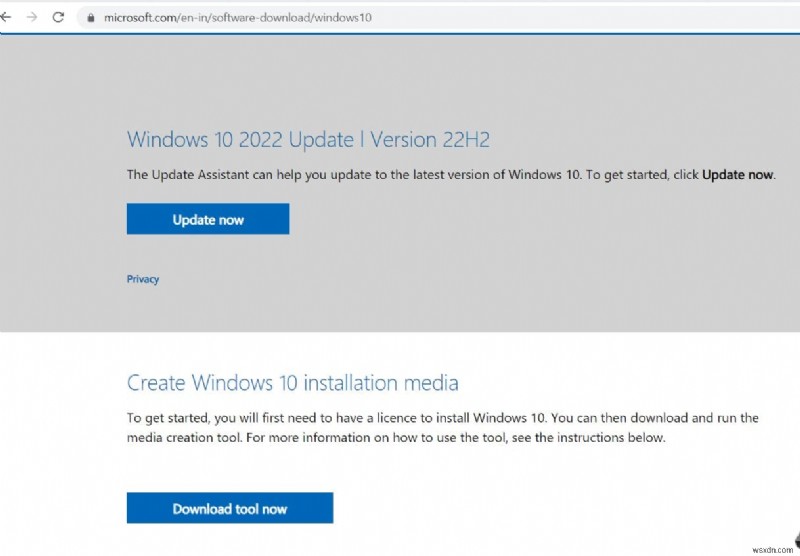 Windows 10 22H2 अपडेट असिस्टेंट टूल के साथ डाउनलोड करें