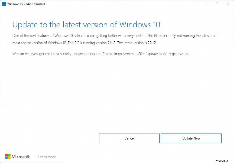 Windows 10 22H2 अपडेट असिस्टेंट टूल के साथ डाउनलोड करें