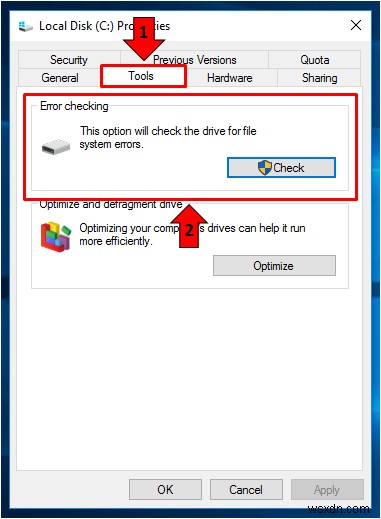 Windows 10 में चेक डिस्क यूटिलिटी का उपयोग कैसे करें