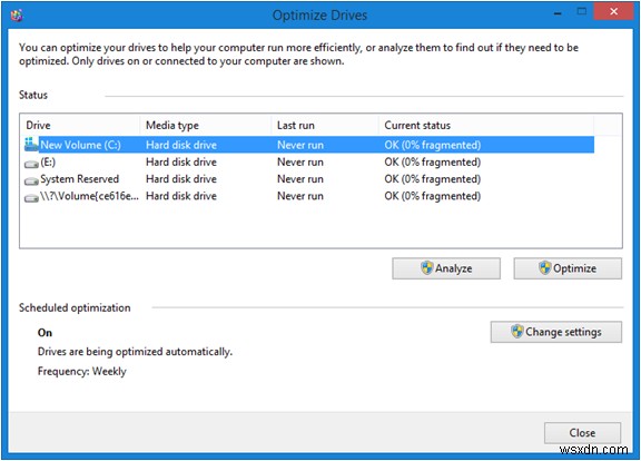 Windows 8.1 में ऑप्टिमाइज़ ड्राइव टूल तक कैसे पहुँचें