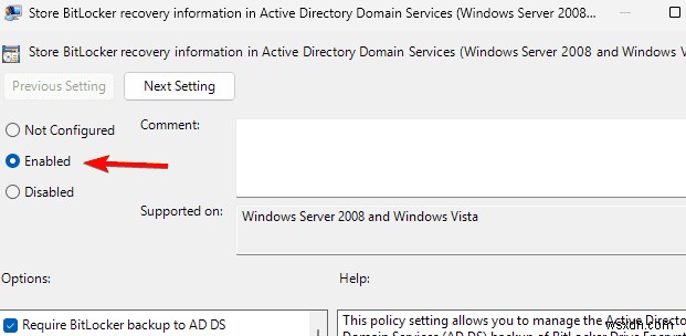 सक्रिय निर्देशिका में BitLocker पुनर्प्राप्ति कुंजियों को सुरक्षित रूप से संग्रहीत और प्रबंधित करें 