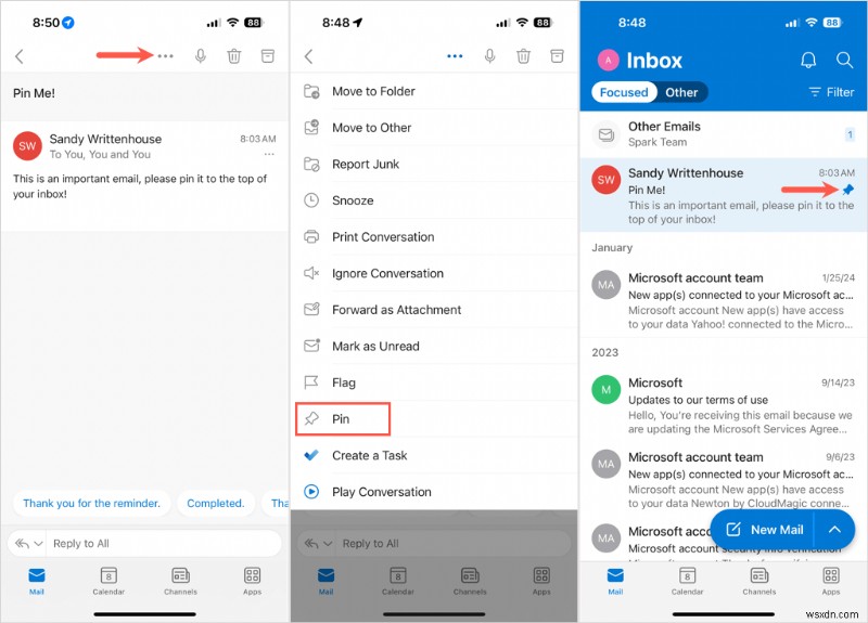 आउटलुक में महत्वपूर्ण ईमेल आसानी से पिन करें:चरण-दर-चरण मार्गदर्शिका 