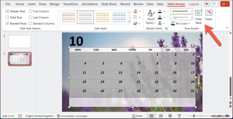 PowerPoint स्लाइड में आसानी से एक कैलेंडर जोड़ें - त्वरित मार्गदर्शिका 