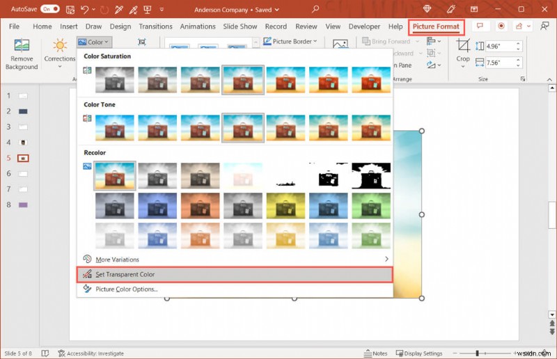 PowerPoint में छवियों और स्लाइड पृष्ठभूमि को आसानी से पारदर्शी बनाएं 