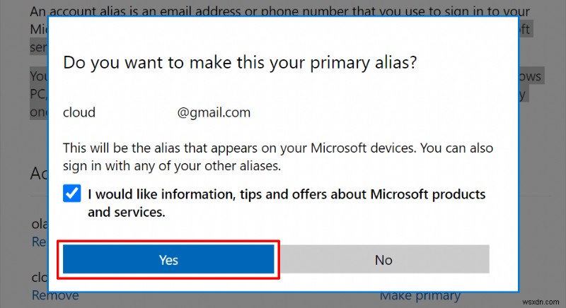 आसानी से अपना Microsoft खाता ईमेल अपडेट करें:उपनाम जोड़ें, निकालें और स्विच करें 