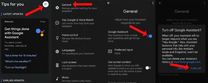 सभी डिवाइसों पर Google Assistant को आसानी से अक्षम करें:चरण-दर-चरण मार्गदर्शिका 