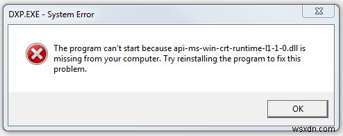  api-ms-win-crt-runtime-l1-1-0.dll गुम  Windows त्रुटि को तुरंत ठीक करें 