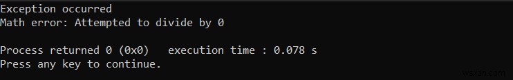 C++ में फ़्लोटिंग पॉइंट अपवादों को समझना:कारण और समाधान 