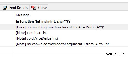 C++  कॉल के लिए कोई मिलान फ़ंक्शन नहीं  संकलन त्रुटि का समाधान 