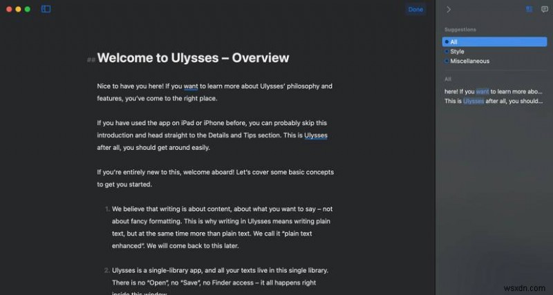 जानें कि क्यों Ulysses macOS के लिए प्रमुख लेखन ऐप है 