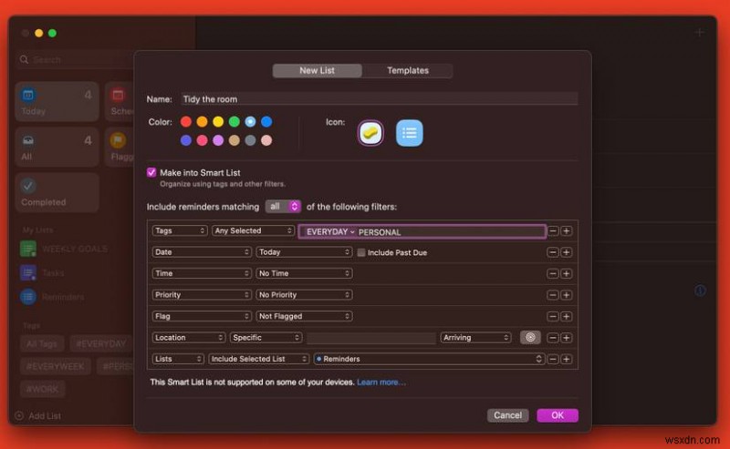 MacOS रिमाइंडर में मास्टर स्मार्ट सूचियाँ:अपने Mac पर उत्पादकता बढ़ाएँ 