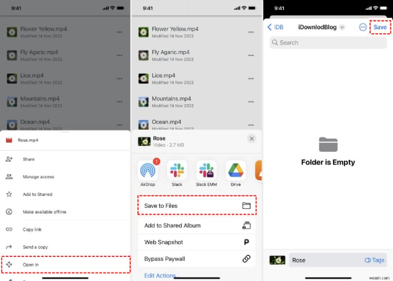 Google ड्राइव वीडियो को सीधे अपने iPhone कैमरा रोल में कैसे सहेजें 