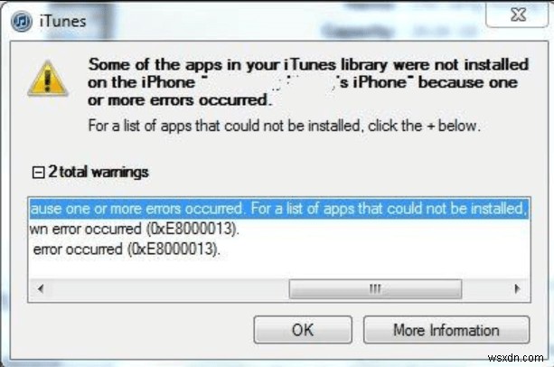 iPhone सक्रियण के दौरान iTunes त्रुटि 0xE8000013 को ठीक करें - 6 सिद्ध समाधान 