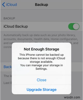 अपने iPhone पर  पर्याप्त iCloud स्टोरेज उपलब्ध नहीं  त्रुटि का समाधान करें 