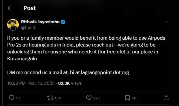 बैंगलोर तकनीशियनों ने दादी की सुनने की क्षमता में सहायता के लिए Apple AirPods Pro को रीप्रोग्राम किया 