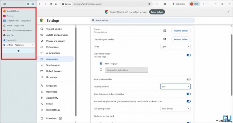 बेहतर टैब प्रबंधन के लिए Google Chrome में वर्टिकल टैब कैसे सक्रिय करें 