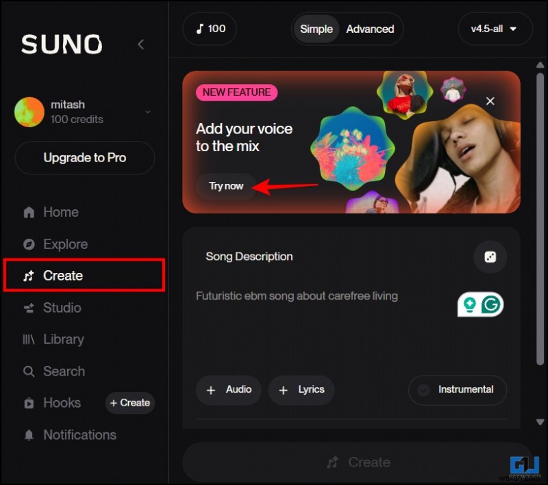 Suno.AI का उपयोग करके अपनी आवाज़ में मूल गाने बनाएं - चरण-दर-चरण मार्गदर्शिका 