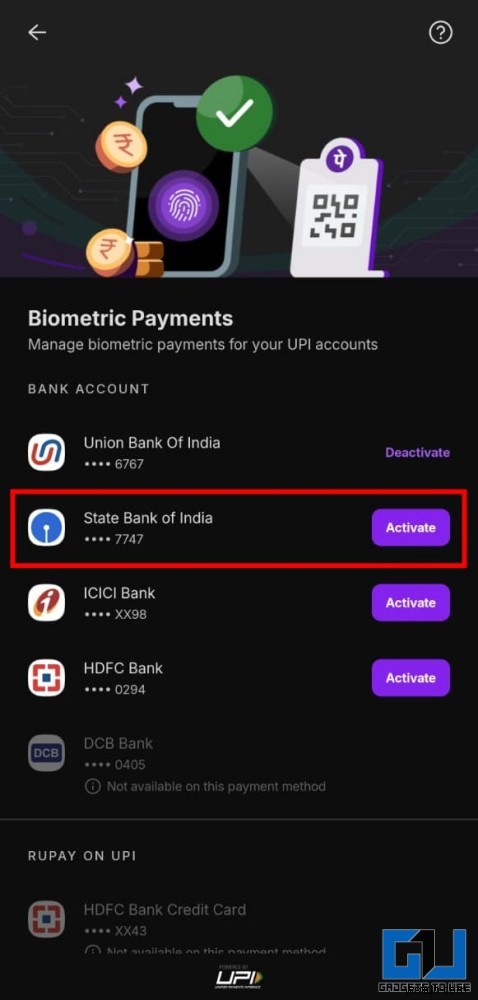 Paytm, PhonePe और Amazon Pay पर फ़िंगरप्रिंट UPI भुगतान सक्षम करें 