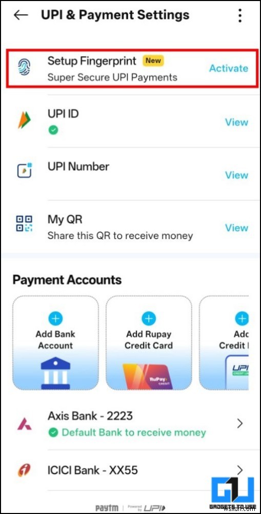 Paytm, PhonePe और Amazon Pay पर फ़िंगरप्रिंट UPI भुगतान सक्षम करें 
