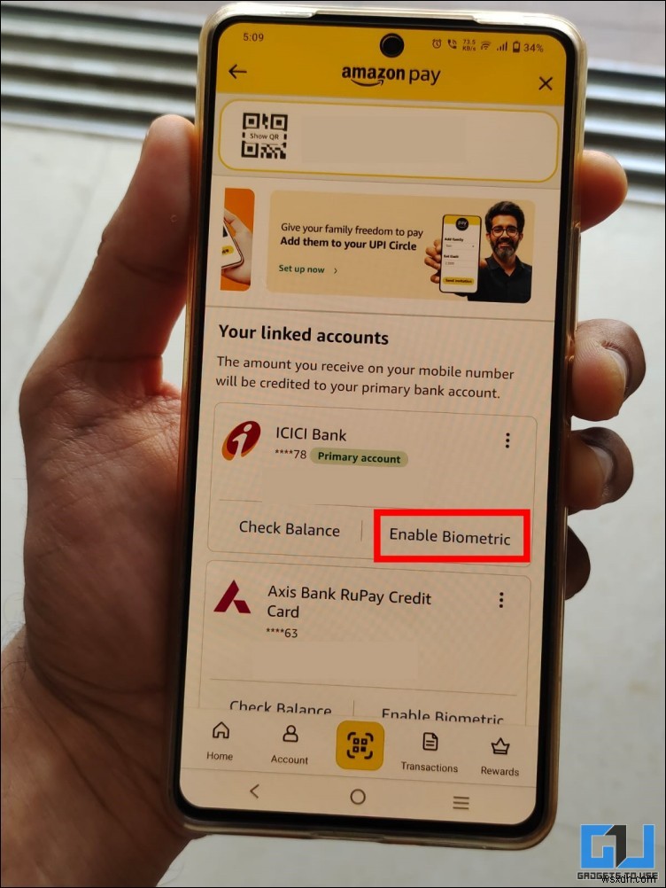 Paytm, PhonePe और Amazon Pay पर फ़िंगरप्रिंट UPI भुगतान सक्षम करें 