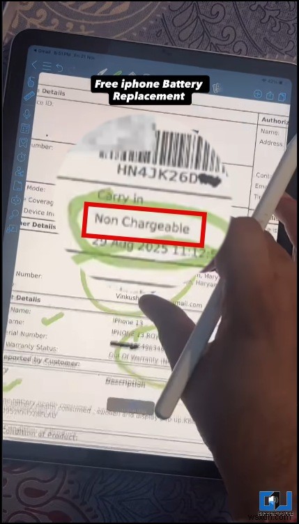वारंटी से बाहर iPhones के लिए मुफ़्त बैटरी रिप्लेसमेंट का दावा करें:चरण-दर-चरण मार्गदर्शिका 