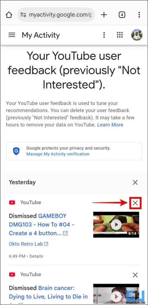 वेब और मोबाइल पर अपनी YouTube  अनुशंसित न करें  सूची से किसी चैनल को कैसे हटाएं 