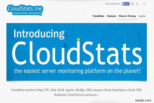 CloudStats.me - क्लाउड से व्यापक लिनक्स सर्वर और वेबसाइट मॉनिटरिंग 