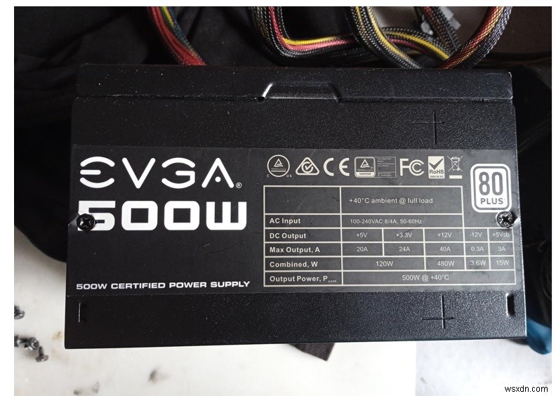 ईवीजीए 500W 80 प्लस बिजली आपूर्ति की प्रमाणित मरम्मत 
