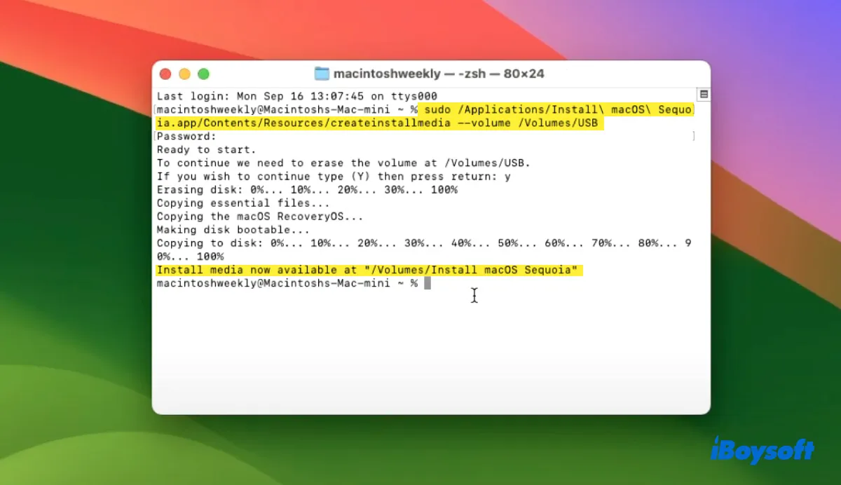 बूट करने योग्य macOS 15 Sequoia USB इंस्टालर कैसे बनाएं