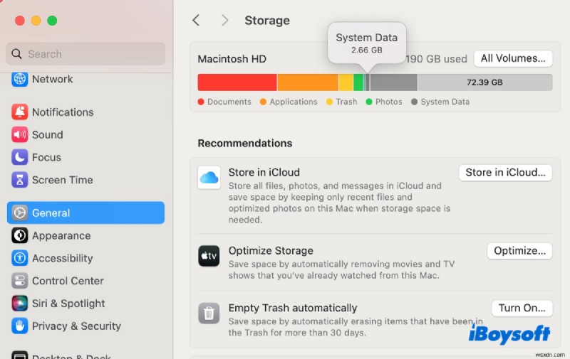 MacOS पर सिस्टम डेटा को कैसे सिकोड़ें और स्टोरेज स्पेस कैसे खाली करें 