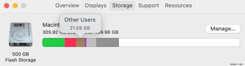 MacOS पर  अन्य उपयोगकर्ता और साझा  संग्रहण को समझना और प्रबंधित करना 